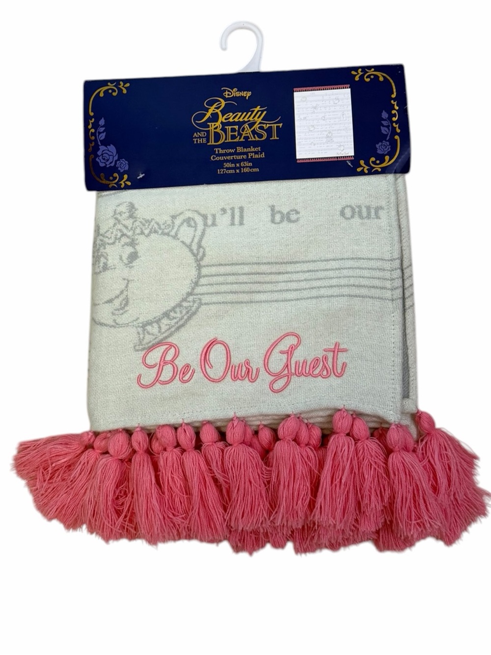 Disney Parks Beauty and the Beast Be Our Guest Throw Blanket 50”x63” NWT